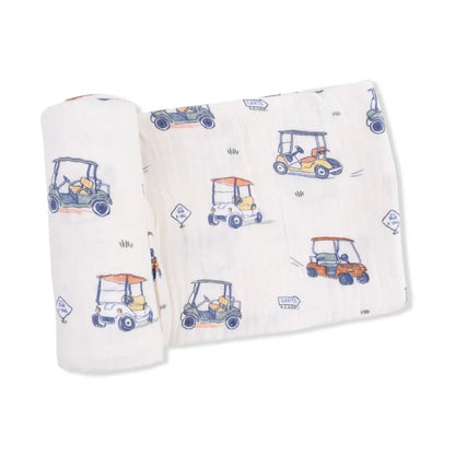Zooming Golf Carts Swaddle Blanket