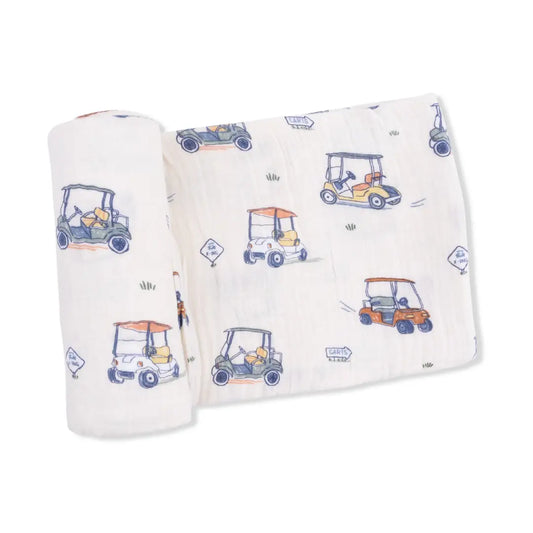 Zooming Golf Carts Swaddle Blanket