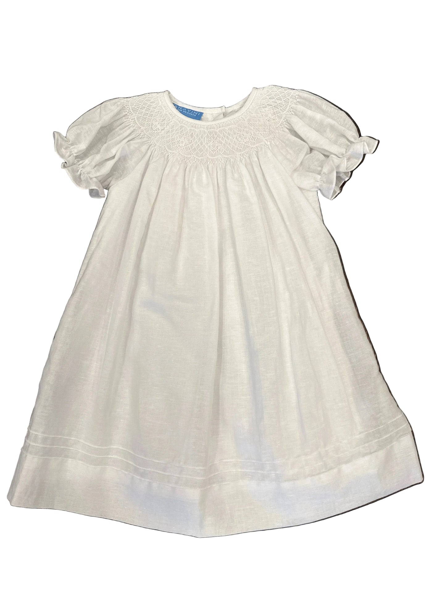 Patricia Bishop White Linen Dress 2T