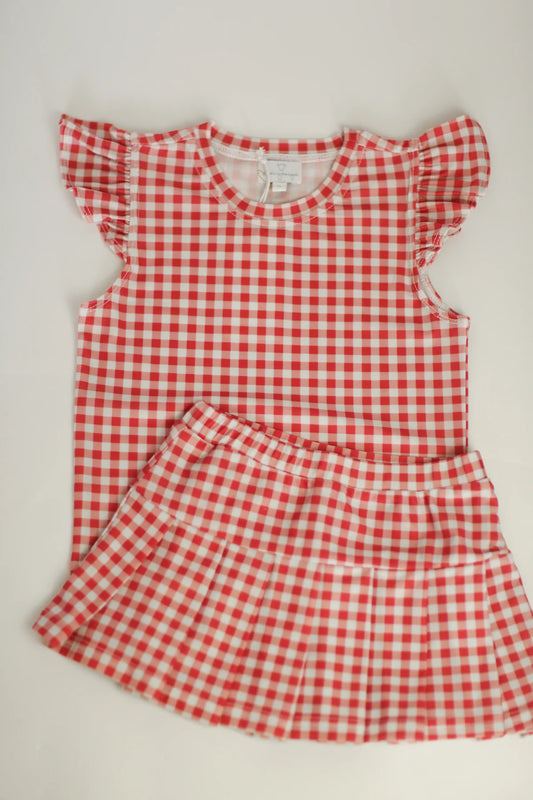 Red Gingham Tennis Set