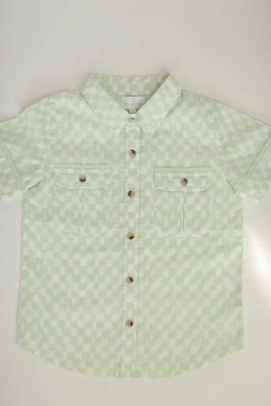 Checkerboard Button-Up