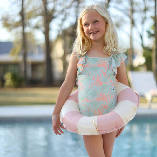 The Ruffle Back Bather Palm Frond Suit