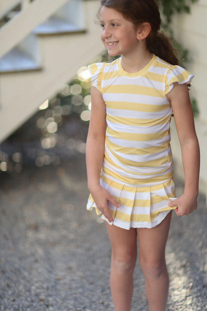 Yellow Stripe Tennis Set