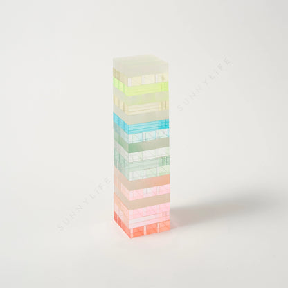 Ombre Lucite Jumbling Tower Stacking Game