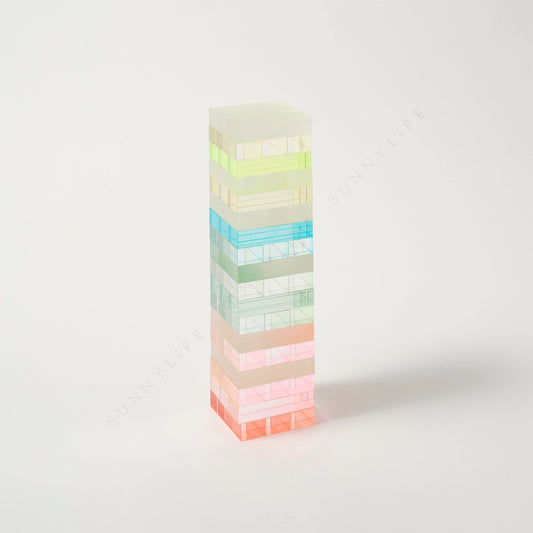 Ombre Lucite Jumbling Tower Stacking Game