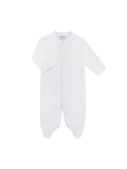 Milano Baby Footie Pink Picot Trim