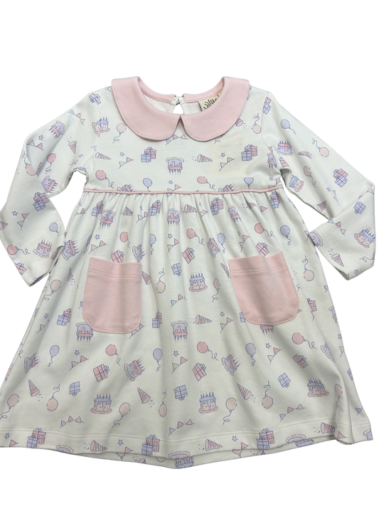Birthday Print Dress With Pockets