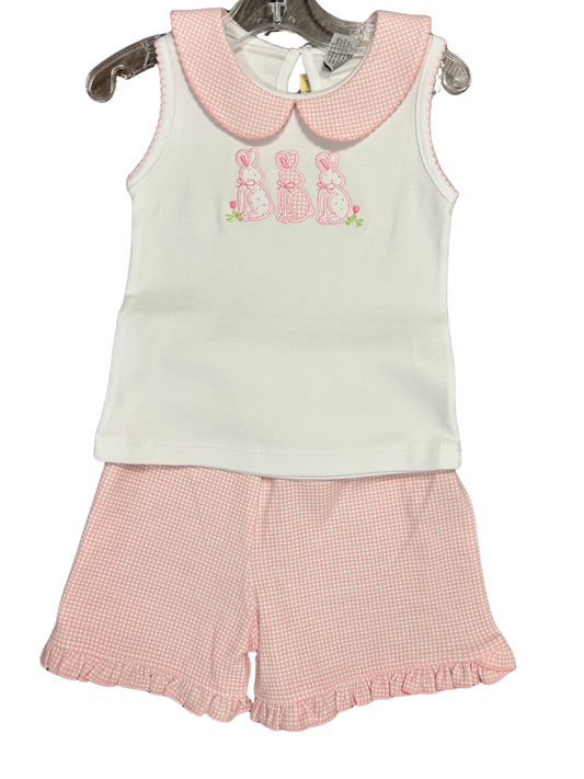 Pink Bunny Gingham Set
