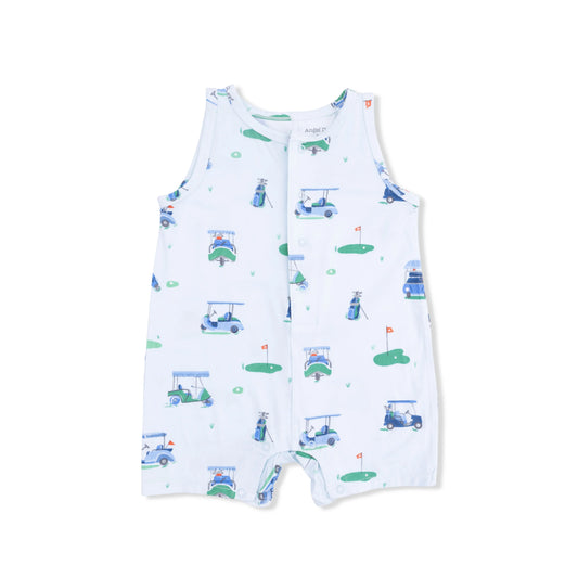 Vintage Golf Carts Blue Sleeveless Shortie Romper