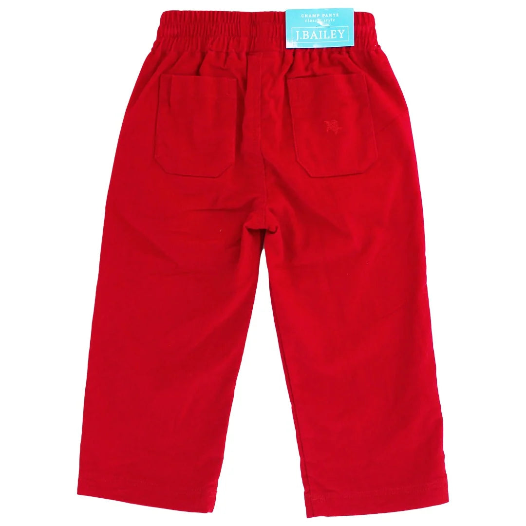 Pull On Pant - Christmas Red Corduroy