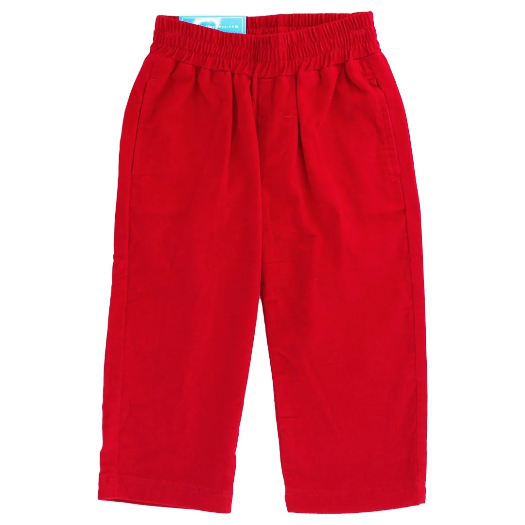 Pull On Pant - Christmas Red Corduroy