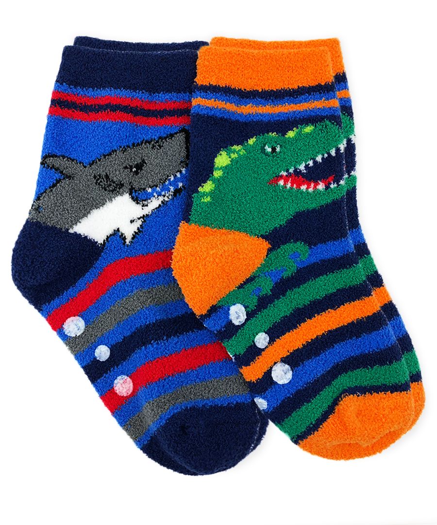 Dinosaur 2 Pack Fuzzy Socks toddler