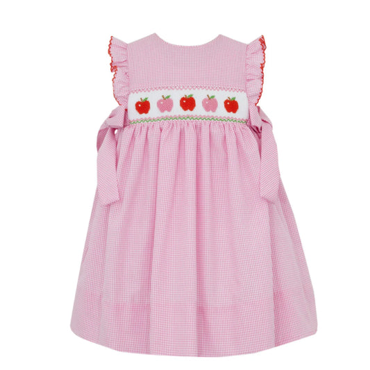 Pink And Red Apples Sleevelss Dress With Bows