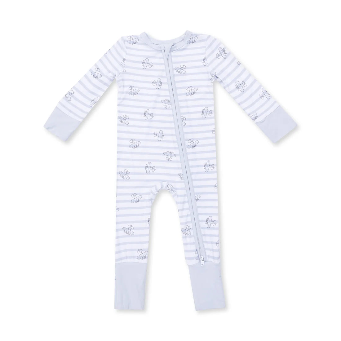 Airplane Stripe Zip Romper