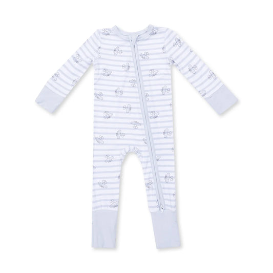 Airplane Stripe Zip Romper