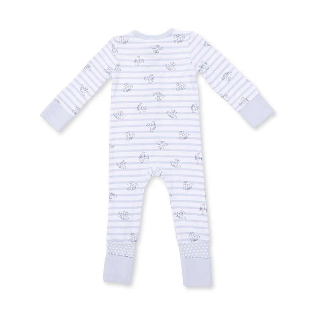 Airplane Stripe Zip Romper