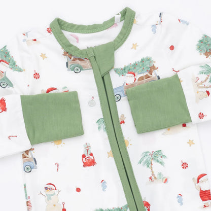 Beach Christmas Zip Romper