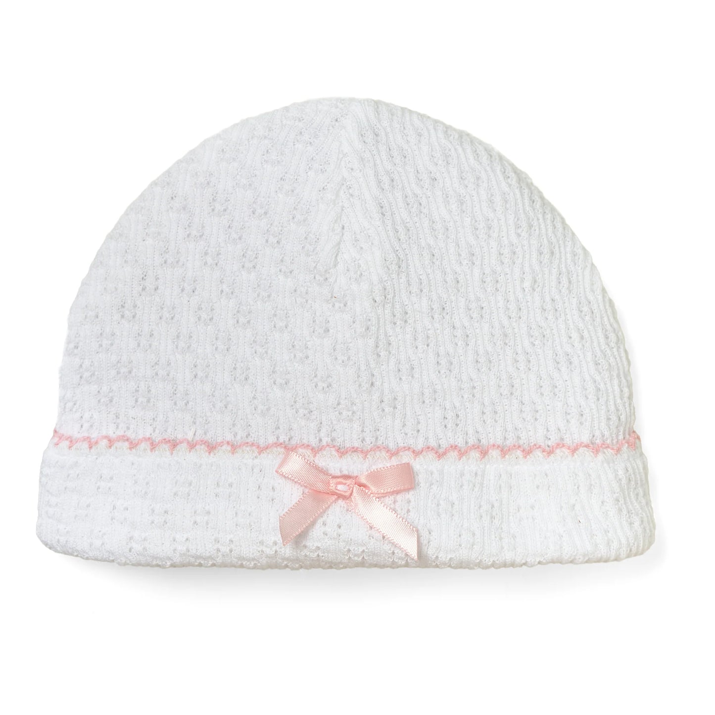 White Sailor Beanie With Bow