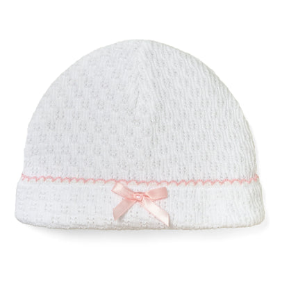 White Sailor Beanie With Bow