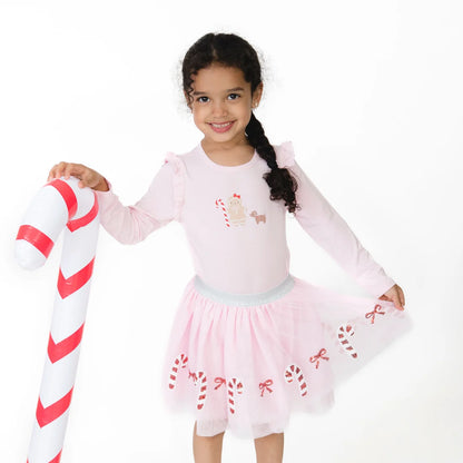 Candy Canes Tutu Skirt With Bike Shorts