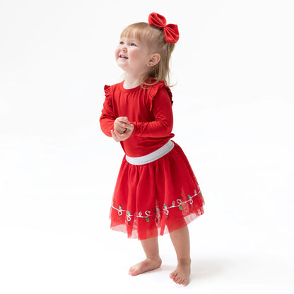 Christmas Lights Tutu Skirt With Bike Shorts