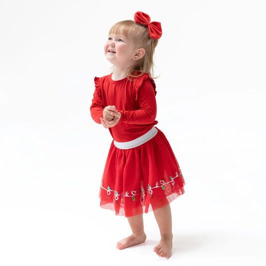 Christmas Lights Tutu Skirt With Bike Shorts