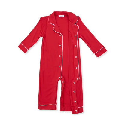 Ribbon Red - Long Sleeve Coat Style Romper