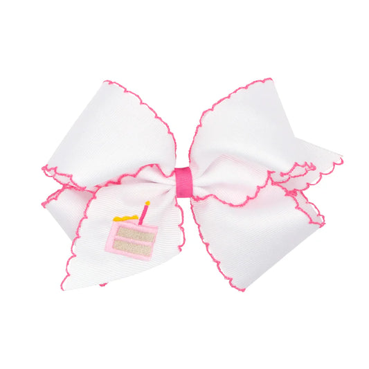 Medium Pink Trim Bow W/ Cake