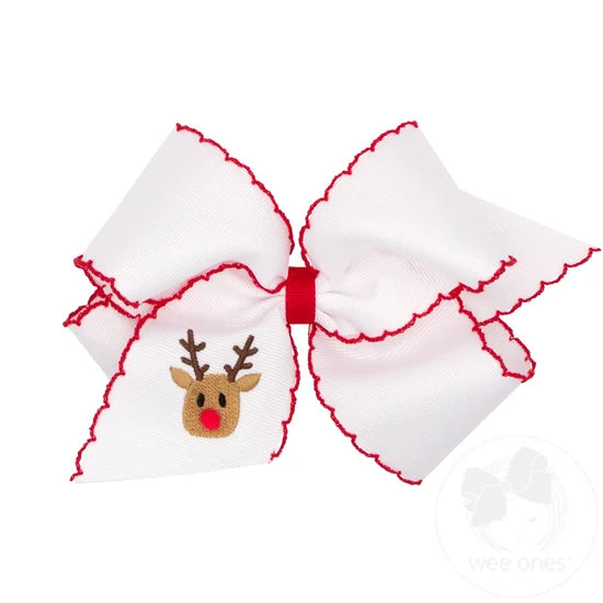 Holiday Bow - Reindeer Red Trim