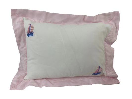 Pink Sailboat Sham with Pillow Insert
