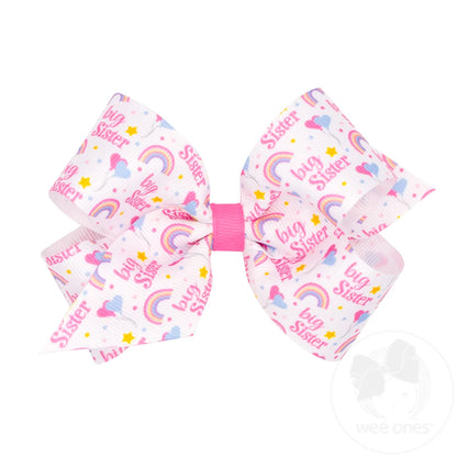 Medium Big Sis Printed Grosgrain Hair Bow