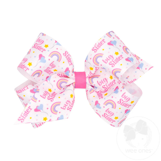 Medium Big Sis Printed Grosgrain Hair Bow