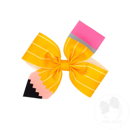 Medium Pencil Print Hair Bow