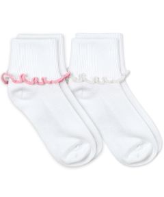 White Socks With Pink Trim 2221 Set Medium