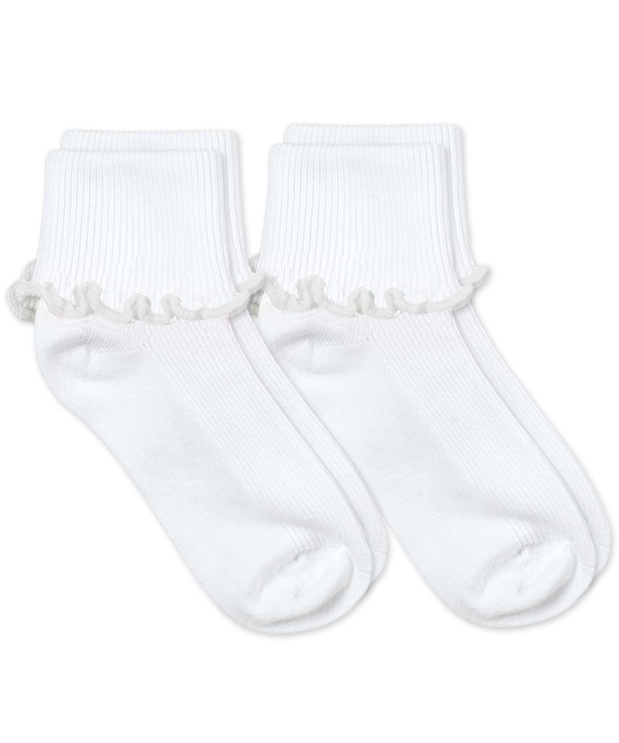 White Socks With Pink and White Trim 2-Pack