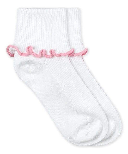 White Socks With Pink and White Trim 2-Pack