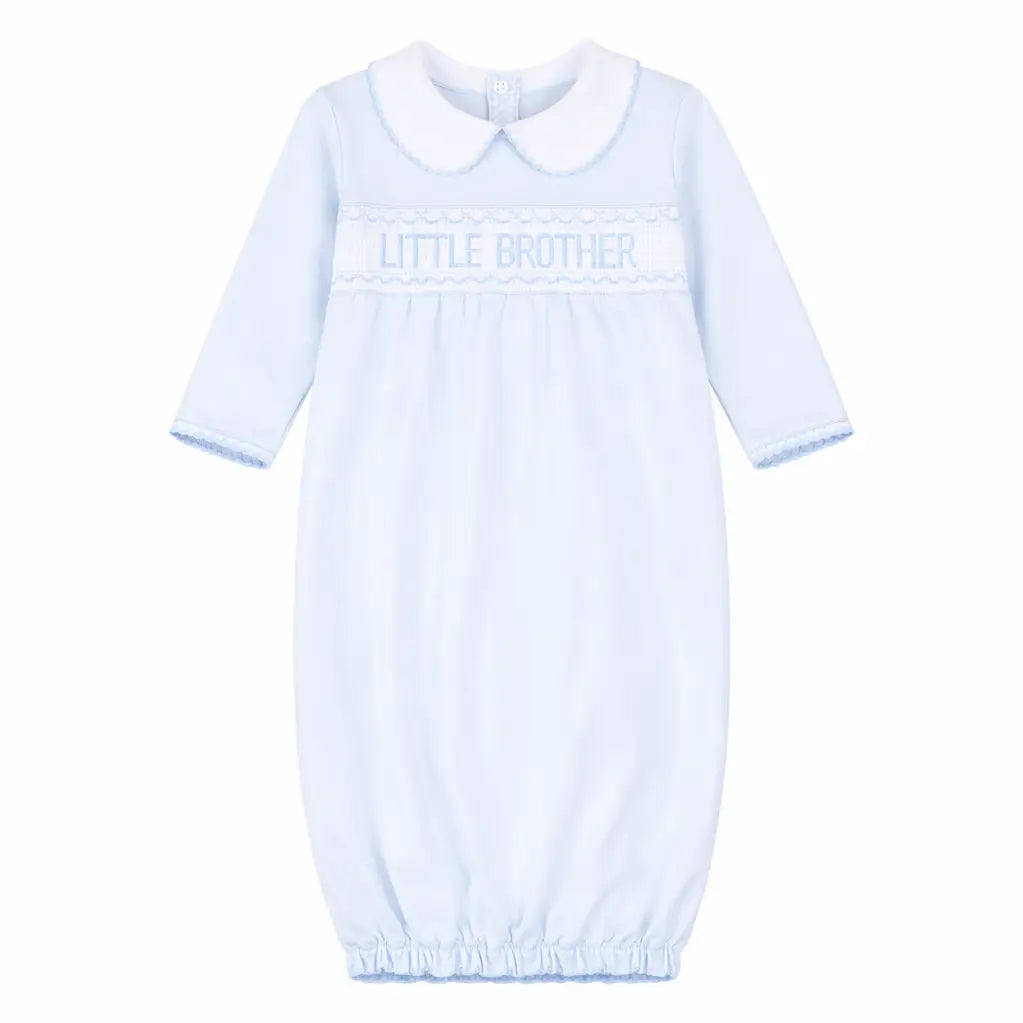 Little Brother Smocked Pleated Gown