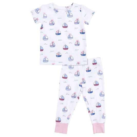 Bubbly Sailboats Pink Loungewear Set