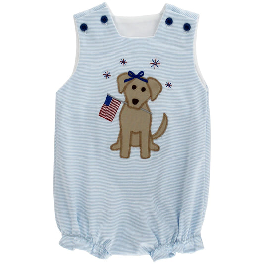Patriotic Pup - Girls Knit Bubble
