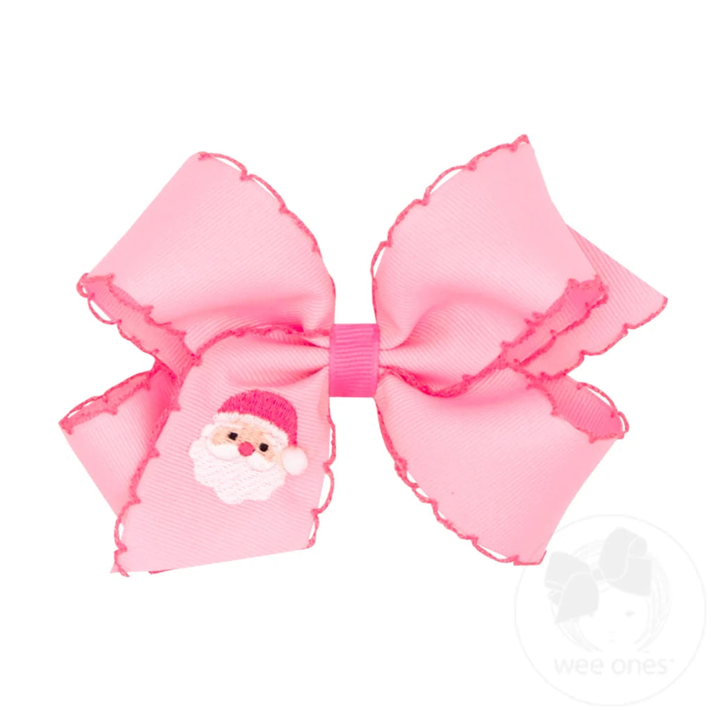 Holiday Bow - Santa Pink