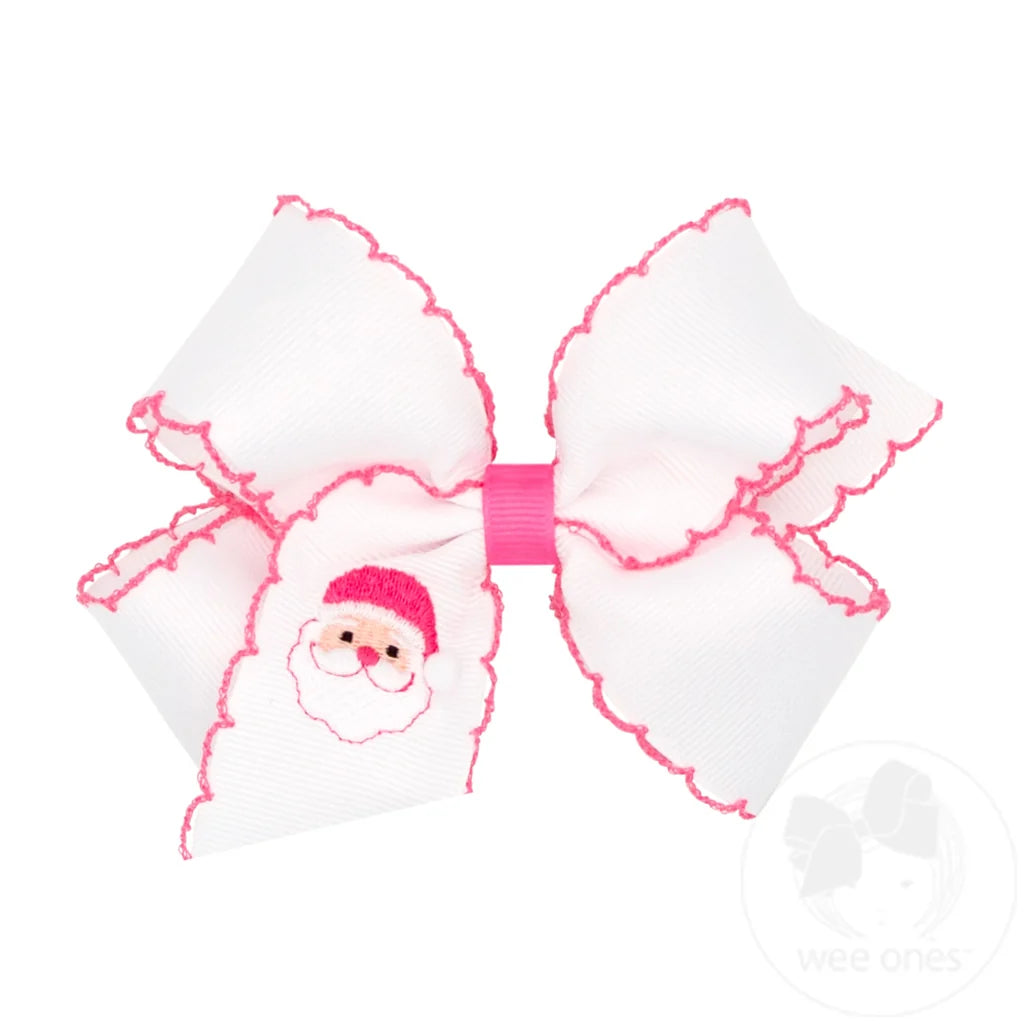 Holiday Bow - Santa White