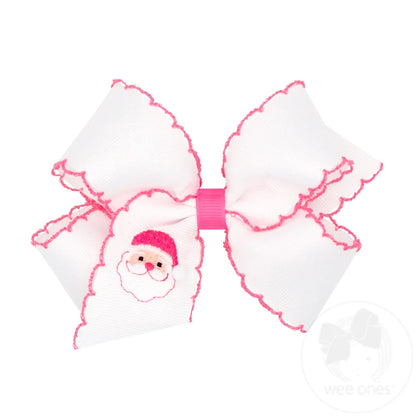 Holiday Bow - Santa White