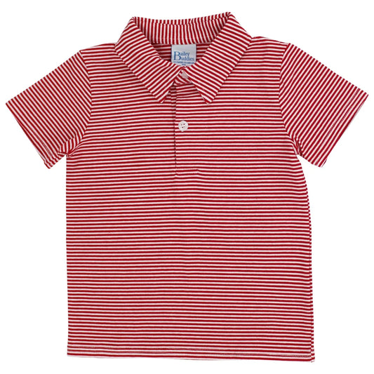 Red Stripe Knit Sammy Polo