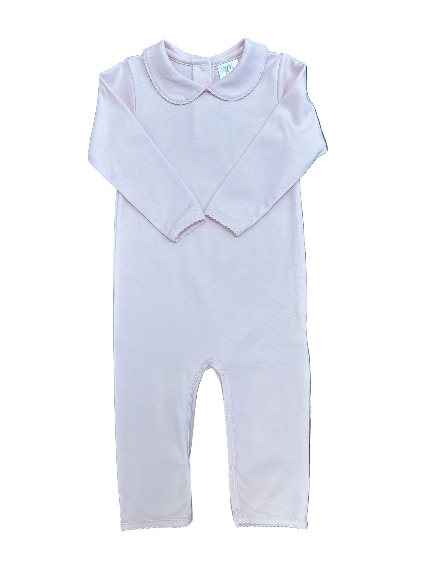 Footless Playsuit With Collar Light Pink