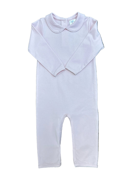 Footless Playsuit With Collar Light Pink