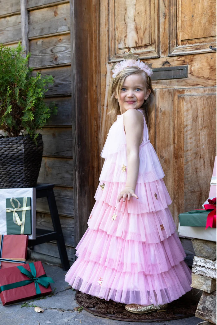 Christmas Tree Dress with Headpiece - Blush