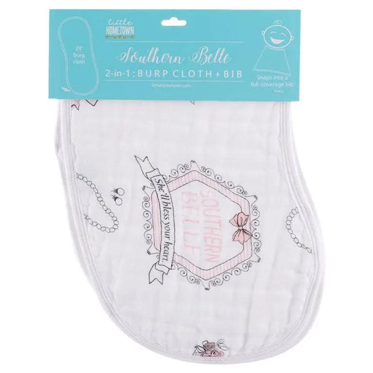Southern Belle Burp Cloth & Bib Combo