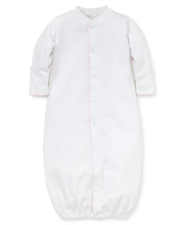 White With Pink Trim Conv Gown Preemie