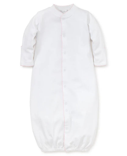 White With Pink Trim Conv Gown Preemie