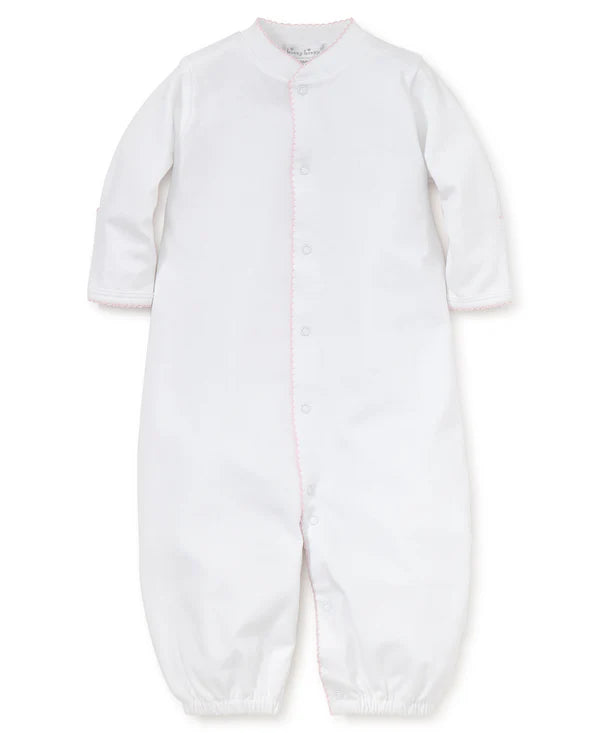 White With Pink Trim Conv Gown Preemie